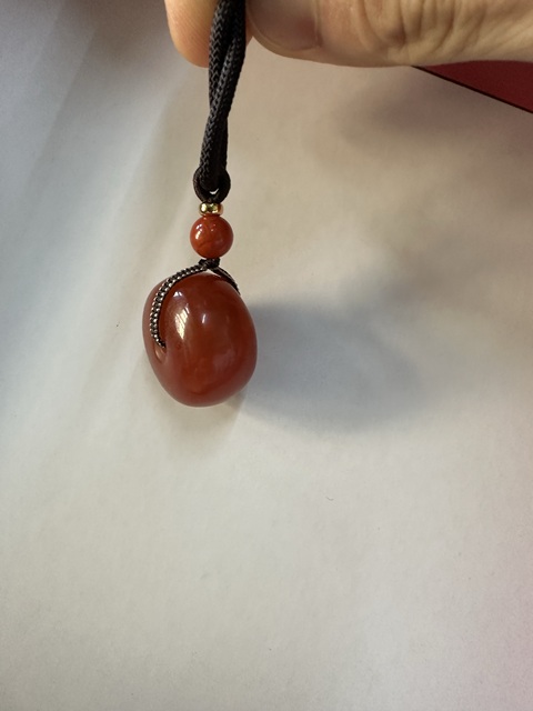 古玩玉器南紅平安扣真品鑒賞圖