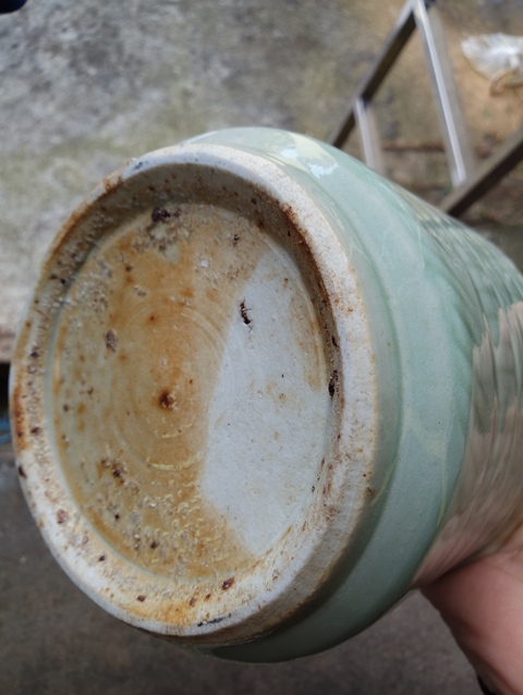 古玩陶瓷豆青釉香爐真品鑒賞圖