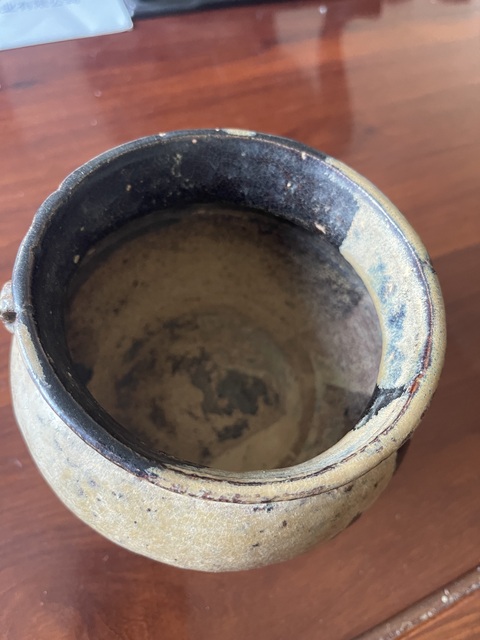 古玩陶瓷窯變黑釉雙耳罐真品鑒賞圖