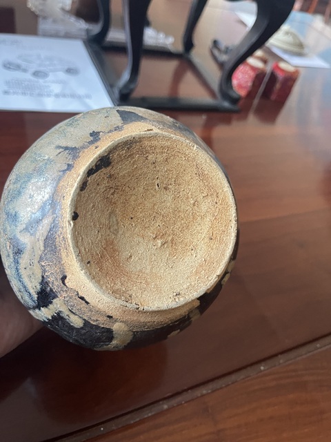 古玩陶瓷窯變黑釉雙耳罐真品鑒賞圖