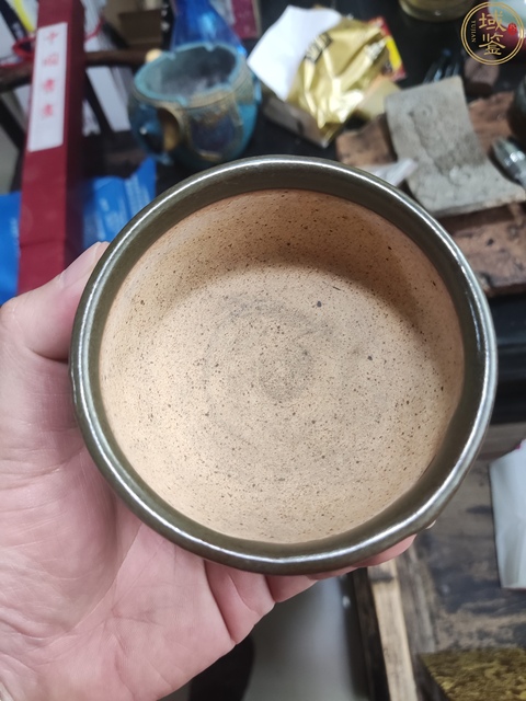 古玩陶瓷茶葉末釉香爐真品鑒賞圖