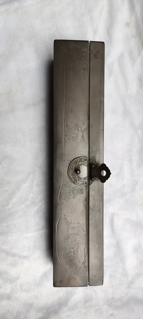 古玩字畫銅收納朝珠儲藏合真品鑒賞圖