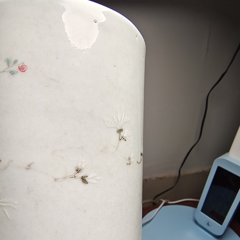 古玩陶瓷粉彩花卉紋筆筒真品鑒賞圖