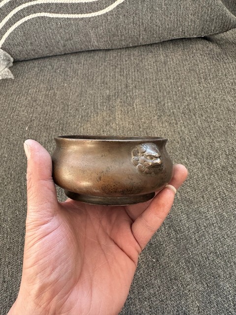 古玩銅器獅耳爐真品鑒賞圖