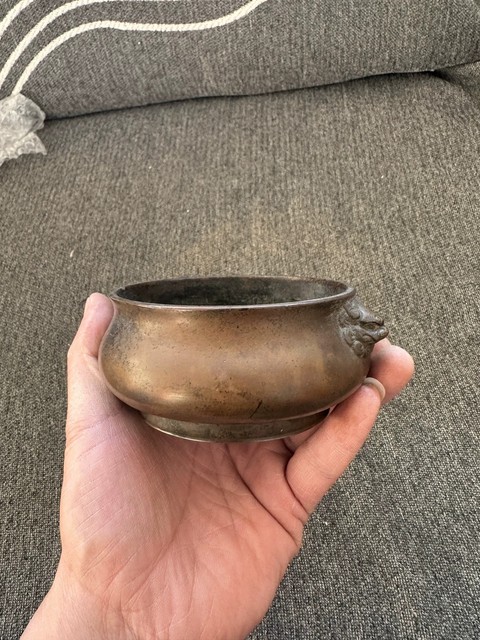 古玩銅器獅耳爐真品鑒賞圖
