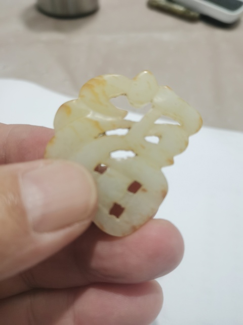 古玩玉器和田玉福字紋墜飾真品鑒賞圖