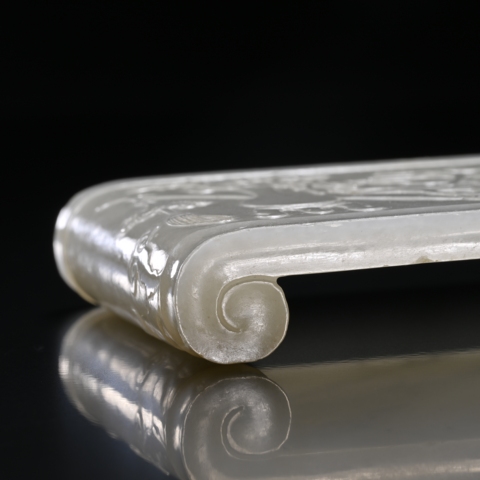 古玩玉器博古詩文玉墨床真品鑒賞圖