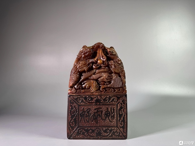 古玩玉器壽山石雕“龍鈕印章料”真品鑒賞圖