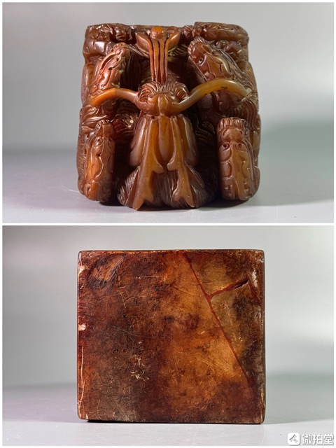 古玩玉器壽山石雕“龍鈕印章料”真品鑒賞圖