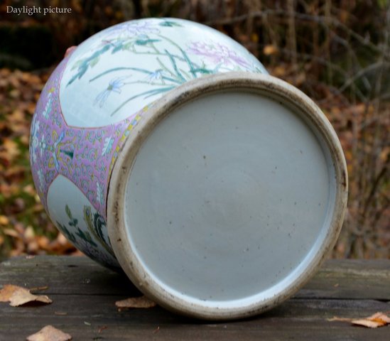 古玩陶瓷花鳥紋粉彩將軍罐真品鑒賞圖