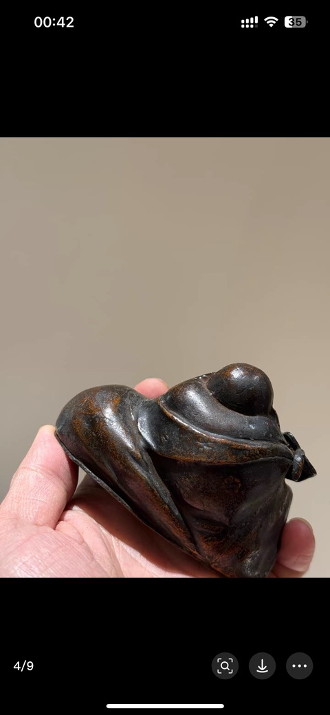 古玩銅器銅彌勒像真品鑒賞圖