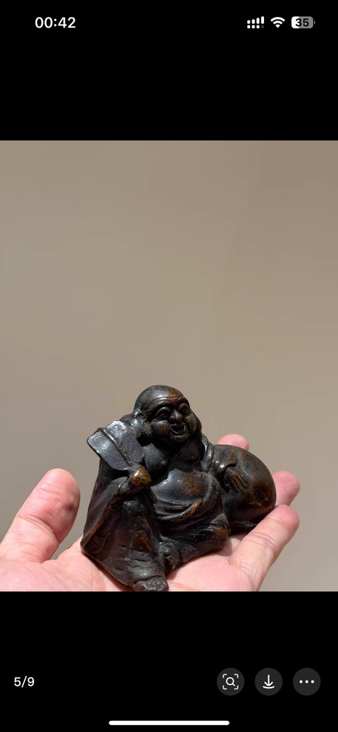 古玩銅器銅彌勒像真品鑒賞圖