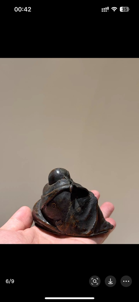 古玩銅器銅彌勒像真品鑒賞圖