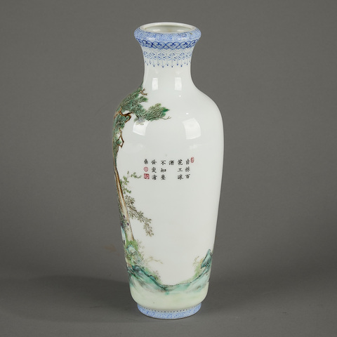 古玩陶瓷人物紋洗口瓶真品鑒賞圖