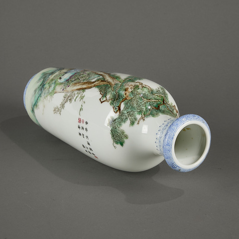 古玩陶瓷人物紋洗口瓶真品鑒賞圖