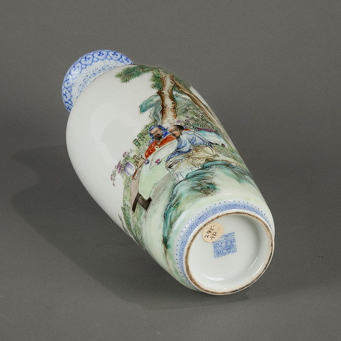 古玩陶瓷人物紋洗口瓶真品鑒賞圖