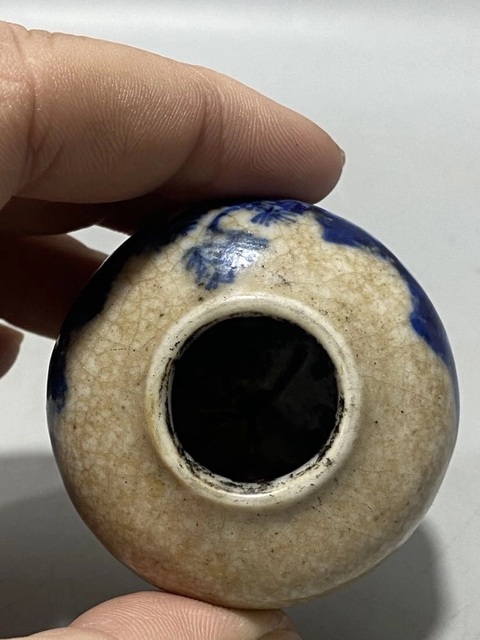 古玩陶瓷哥釉青花水盂真品鑒賞圖