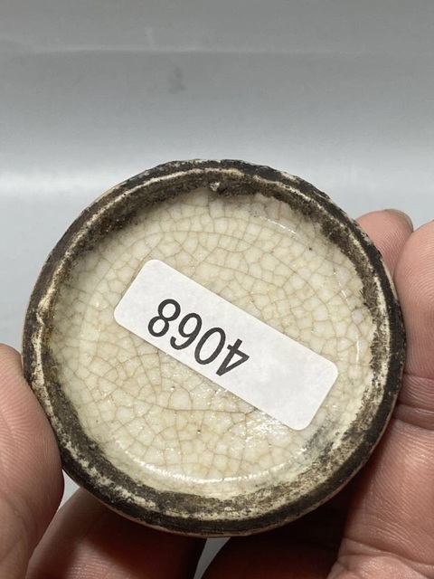 古玩陶瓷哥釉青花水盂真品鑒賞圖