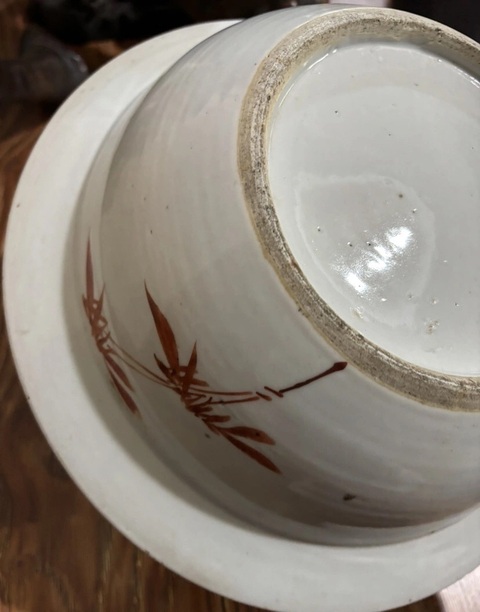 古玩陶瓷同治細路粉彩折沿盆真品鑒賞圖