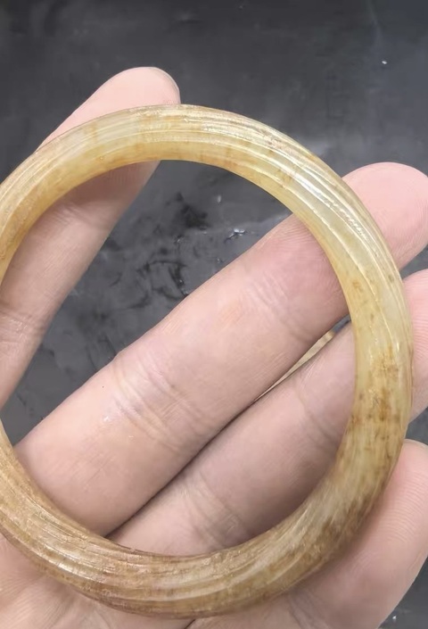 古玩玉器和田玉絞絲環真品鑒賞圖