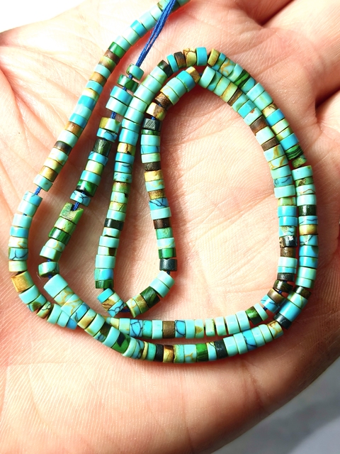 古玩玉器綠松石珠串真品鑒賞圖