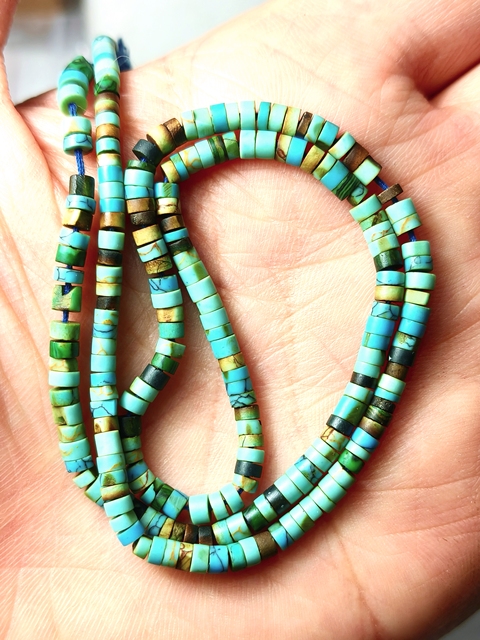 古玩玉器綠松石珠串真品鑒賞圖