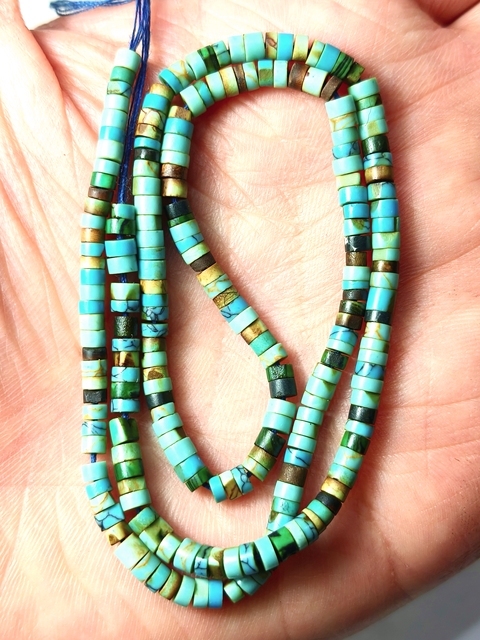 古玩玉器綠松石珠串真品鑒賞圖