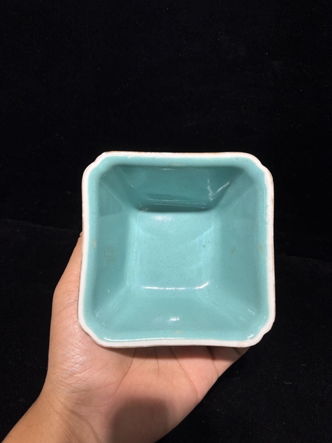 古玩陶瓷民國 粉彩八仙紋四方倭角碗真品鑒賞圖