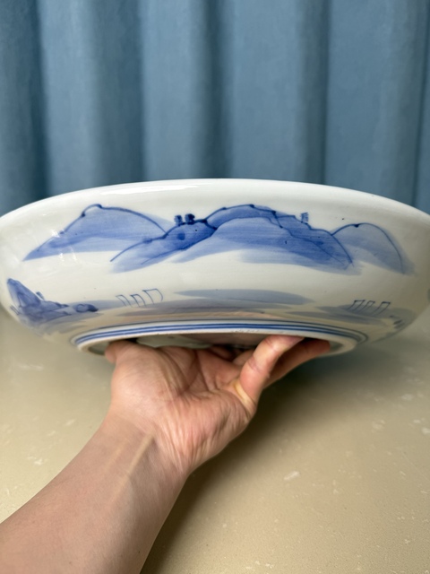 古玩陶瓷清早期 魏晉名士竹林七賢圖大盤拍賣，當前價格3900元