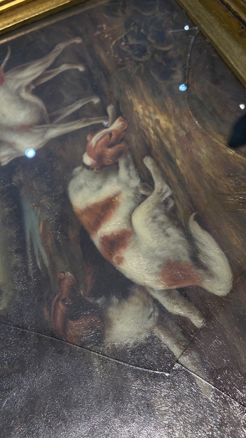 古玩字畫原裝老油畫鏡框真品鑒賞圖