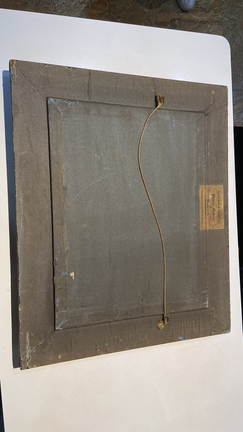 古玩字畫原裝老油畫鏡框真品鑒賞圖