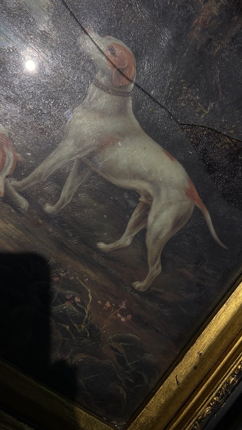 古玩字畫原裝老油畫鏡框真品鑒賞圖