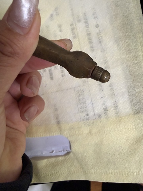 古玩銅器銅柄匕首真品鑒賞圖