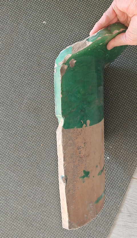 古玩陶瓷綠釉印花龍紋瓦當真品鑒賞圖