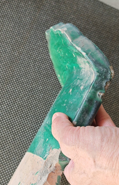 古玩陶瓷綠釉印花龍紋瓦當真品鑒賞圖