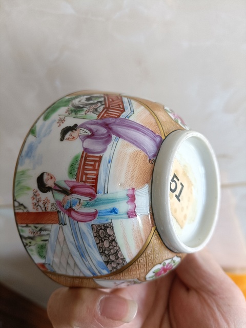 古玩陶瓷廣琺瑯人物故事紋賞杯真品鑒賞圖