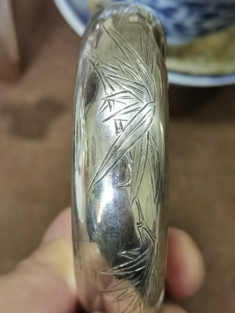 古玩雜項晚清外銷90%銀質(zhì)煙灰缸真品鑒賞圖