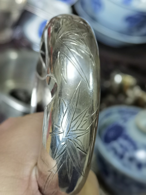 古玩雜項晚清外銷90%銀質(zhì)煙灰缸真品鑒賞圖