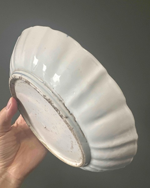 古玩陶瓷花鳥紋青花盤真品鑒賞圖