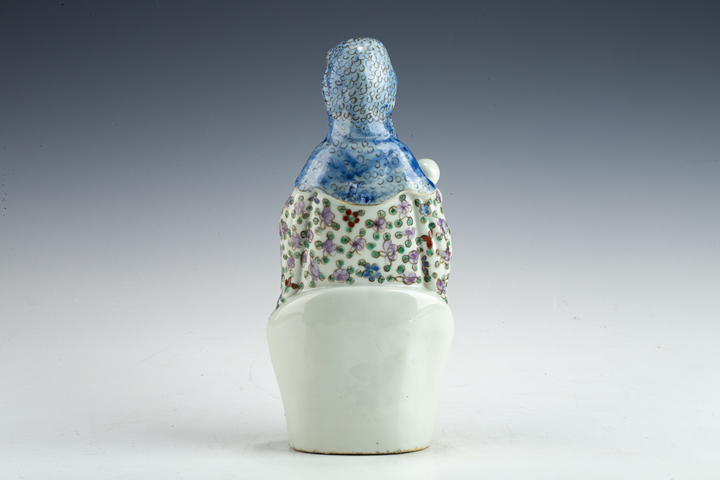 古玩陶瓷民國·粉彩送子觀音塑像真品鑒賞圖