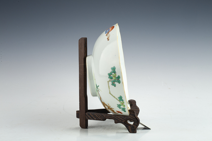 古玩陶瓷清同治·粉彩鶴鹿同春紋花口碗拍賣，當前價格1164元