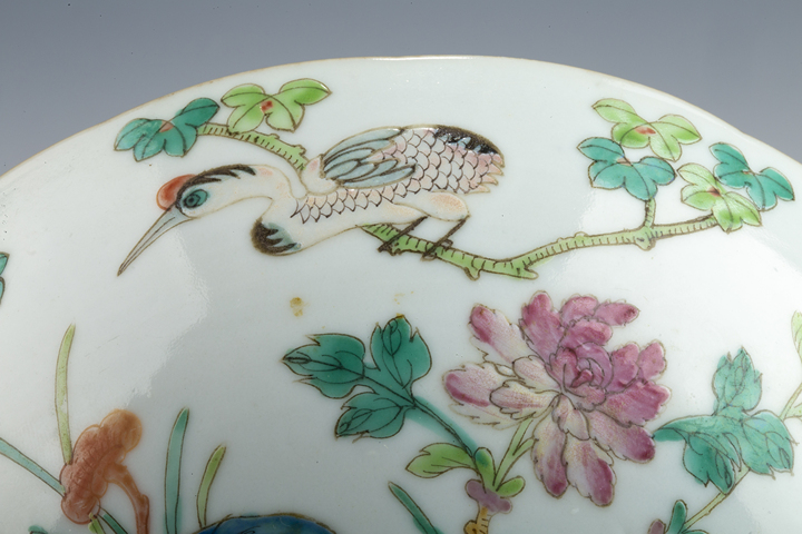 古玩陶瓷清同治·粉彩鶴鹿同春紋花口碗拍賣，當前價格1164元