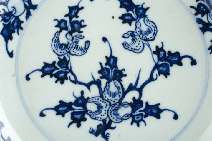 古玩陶瓷清雍正·青花三多紋盤拍賣，當前價格964元