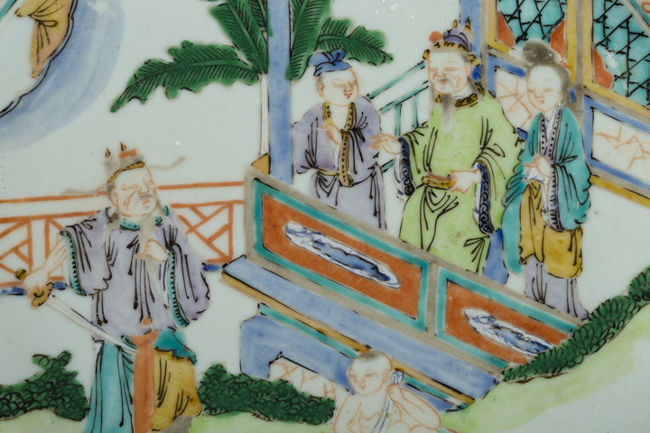 古玩陶瓷清咸豐·廣彩人物故事紋盤拍賣，當(dāng)前價(jià)格1440元