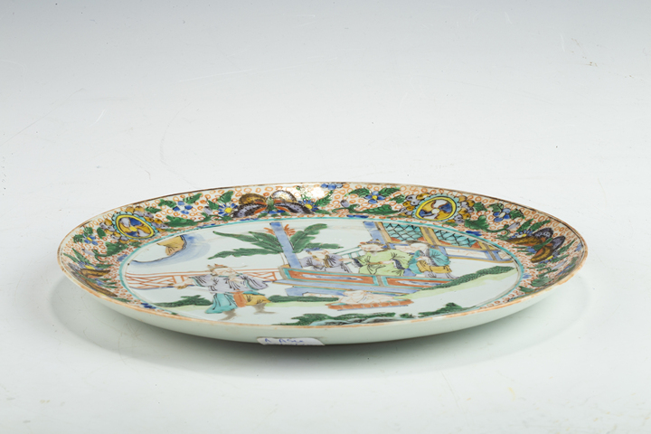 古玩陶瓷清咸豐·廣彩人物故事紋盤拍賣，當(dāng)前價(jià)格1440元