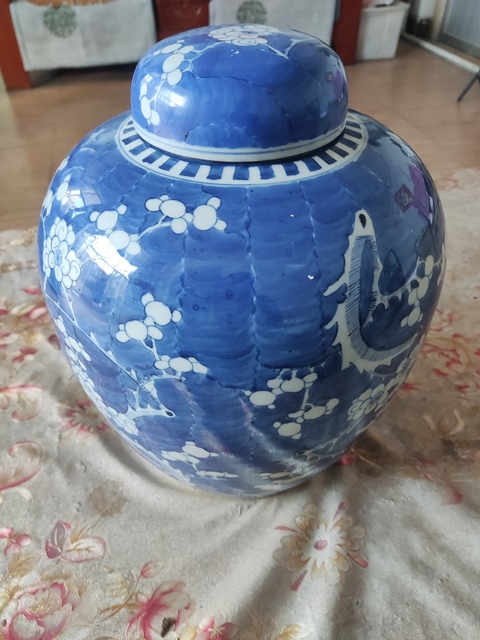 古玩陶瓷青花冰梅罐真品鑒賞圖