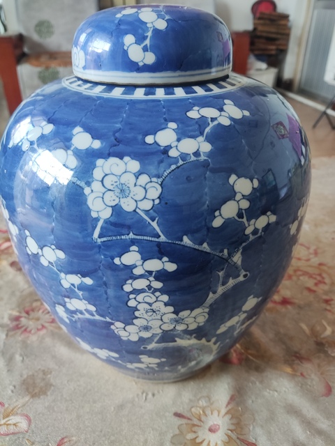 古玩陶瓷青花冰梅罐真品鑒賞圖