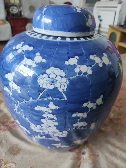 古玩陶瓷青花冰梅罐真品鑒賞圖