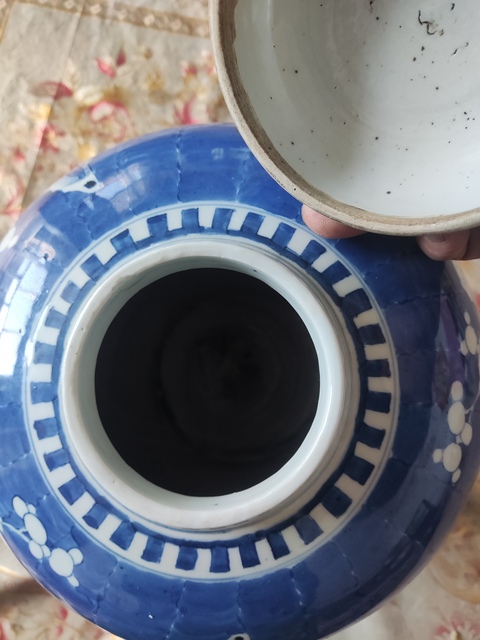 古玩陶瓷青花冰梅罐真品鑒賞圖