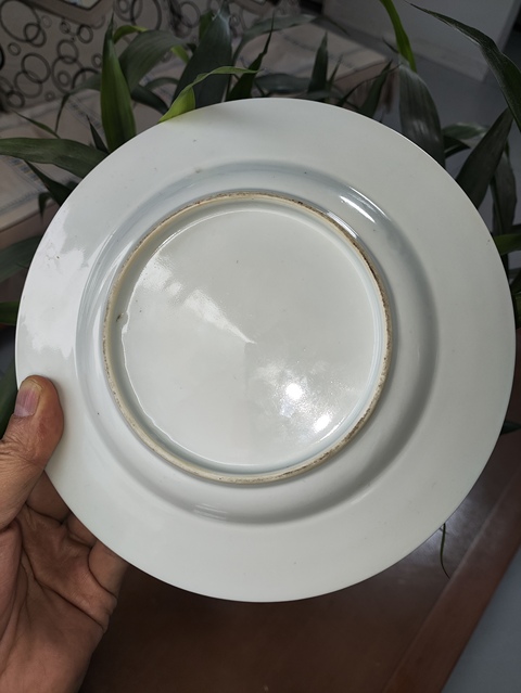 古玩陶瓷花鳥紋五彩盤真品鑒賞圖